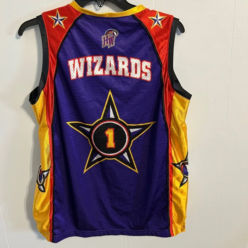 Harlem Wizards Youth Large Basketball Jersey Purple Gold Red Stars Number 1 YL